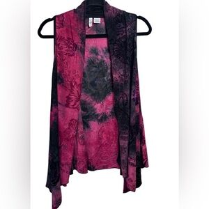 Sami Jo Burn‎ Out Vest Floral Lightweight Y2K Dressy Boho Fairycore Whimy Goth